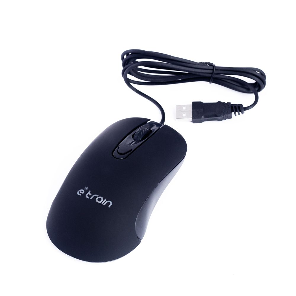 E-train (MO662) Wired Mouse 1000-1600 DPI with Switchable Button - Black