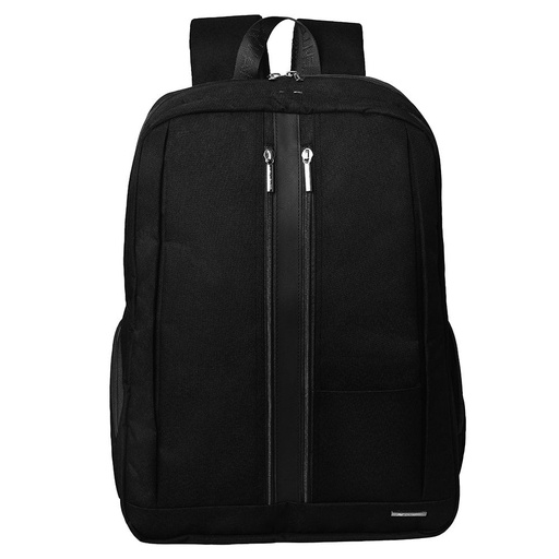[BG73B] L'avvento Discovery Backpack fit laptops up to 15.6" with Padded Laptop compartment and two Zipper on the Front, Nylon +PU - Black