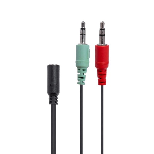[CV498] 2B (CV498) Converter audio from smart phone 3.5 mm socket Female to two socket PC (Mic + Headphone) Male
