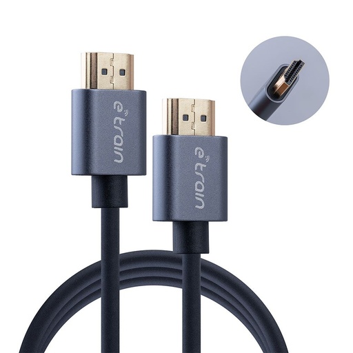 [DC890] E-train (DC890) HDMI to HDMI Round Cable 1.2M Gold Plated - Black