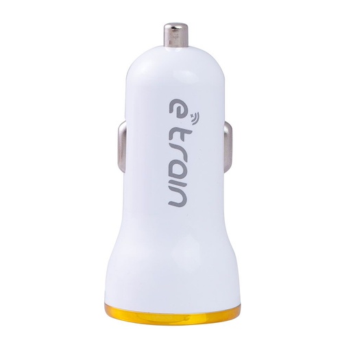 [MP100] E-train (MP100) Car Charger 2.1MAh with Type-C Cable 1M - with Led Indicator - White